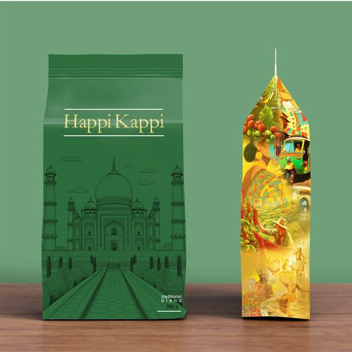  HappiKaapi Coffee Bag Package Design