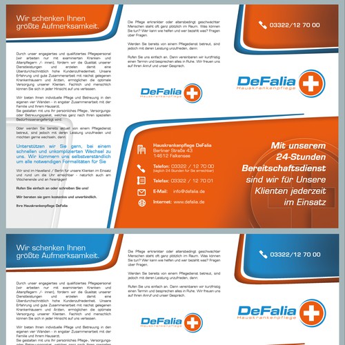 DeFalia neues, ansprechendes und qualitativ HOCHWERTIGES Design für neuen Flyer benötigt!!!