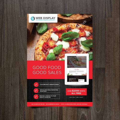 Restaurant website specialist flyer design