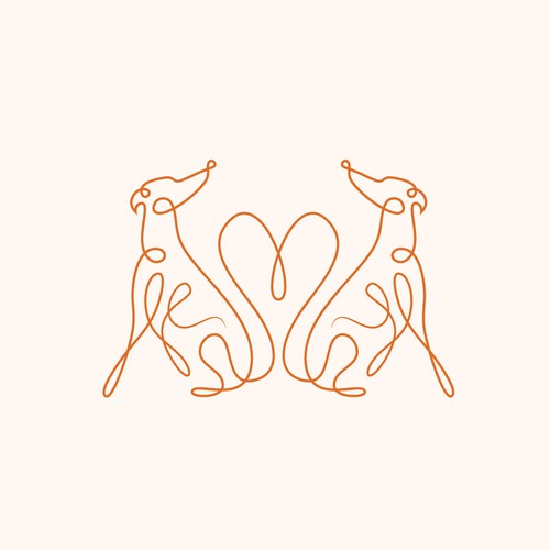 Whippet dog line art illustration
