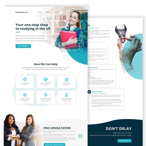 Web Interface Design for UStudyAmerica