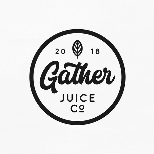 Hand Lettering Logo for Gather Juice co