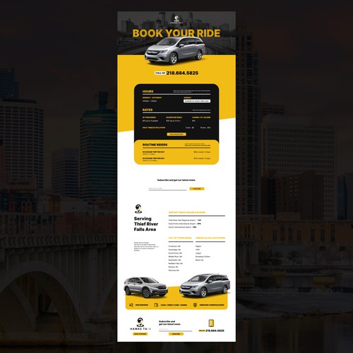 Taxi webpage