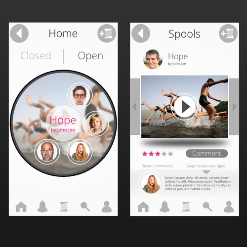 Seeking clean flat design for Social Video App