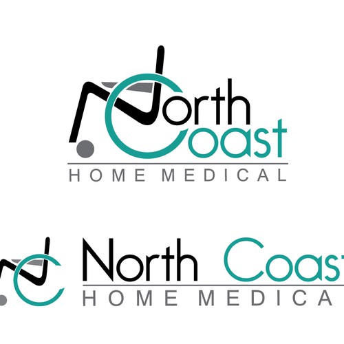 Create a simple recognizable logo indicating medical equipment and/or the coast.