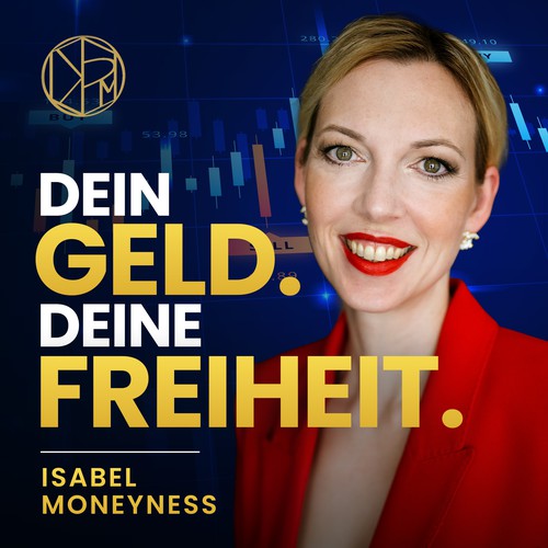 Podcast cover design for a female finance mentor