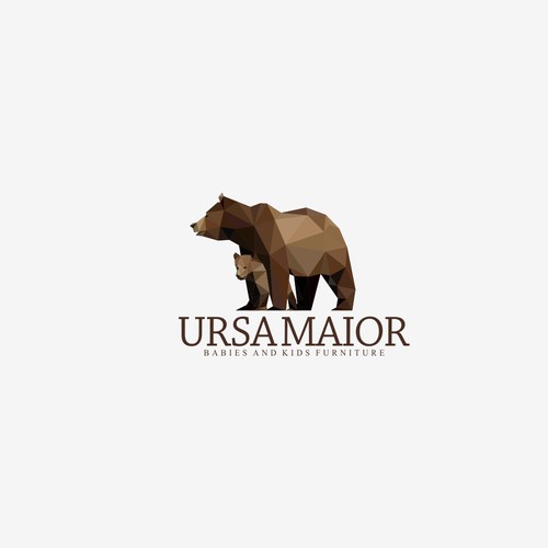 geometric triangulation logo concept for ursa maior