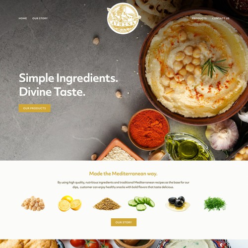Squarespace website for packaged food company
