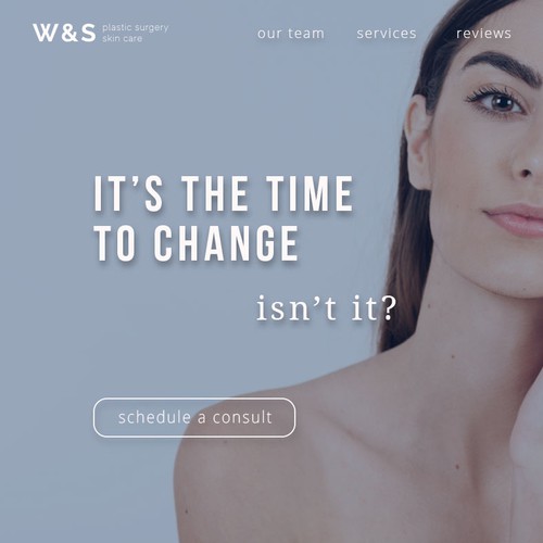 Landing page for plastic surgery clinic 