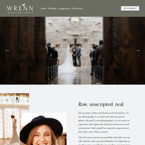 Sophisticated, Boho Website for Wedding Photographer