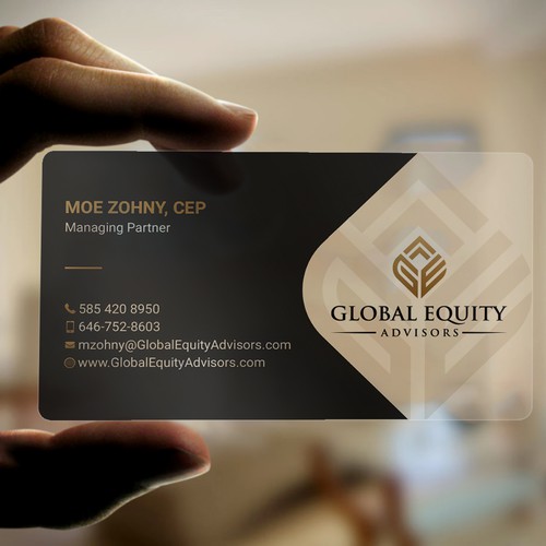 CLEAR PLASTIC business card 