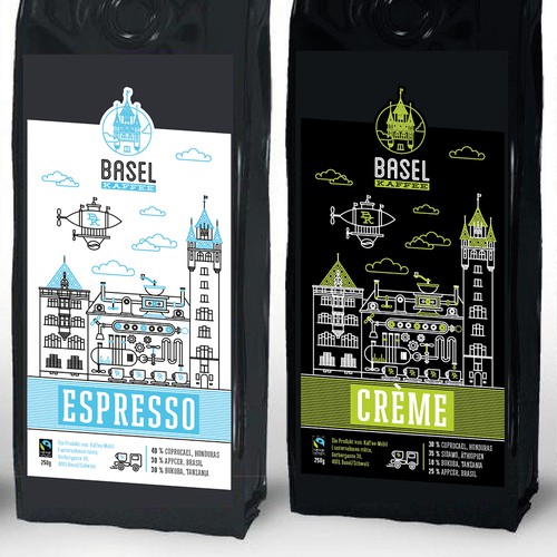 "Basel Kaffee" a new lable for the best coffee in town. Basel/Switzerland