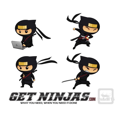 Cartoon-style ninja mascot