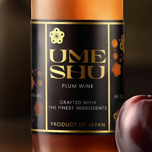 Label for Ume Shu, Japanese plum wine