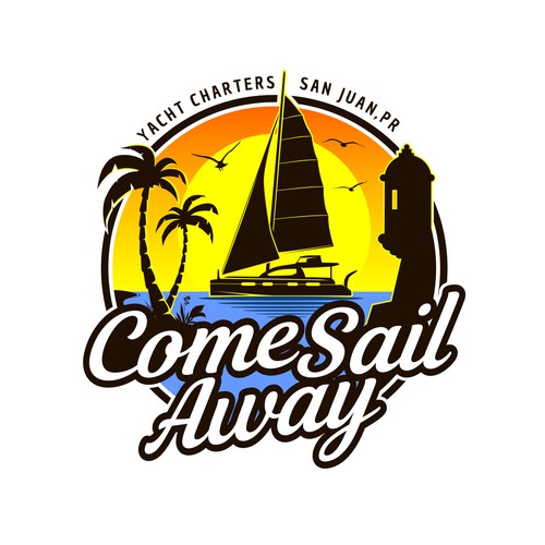TROPICAL VACATION INSIDE A LOGO