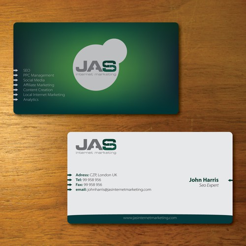 Business Card for JAS Internet Marketing