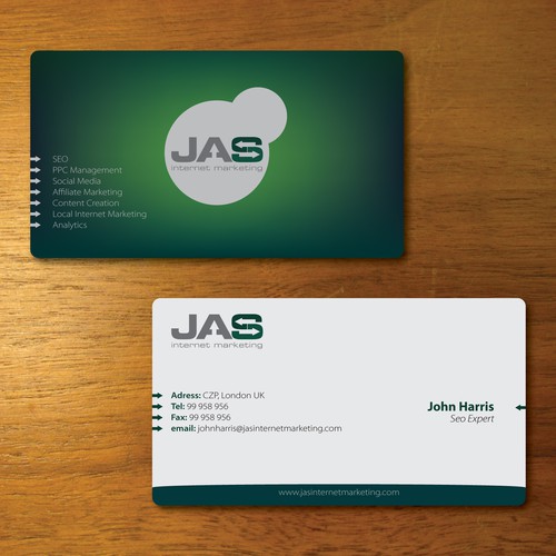 Business Card for JAS Internet Marketing