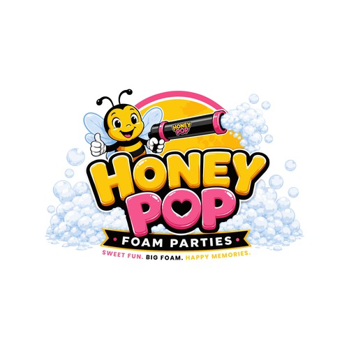Logo for "HONEY POP FOAM PARTIES"