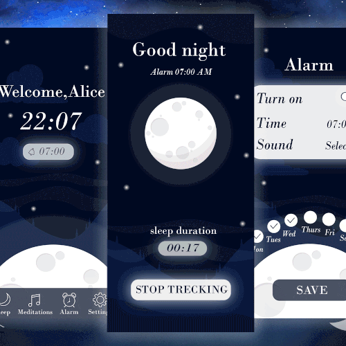 Sleep app design