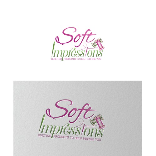 Quilting logo, fresh inviting writing,clear