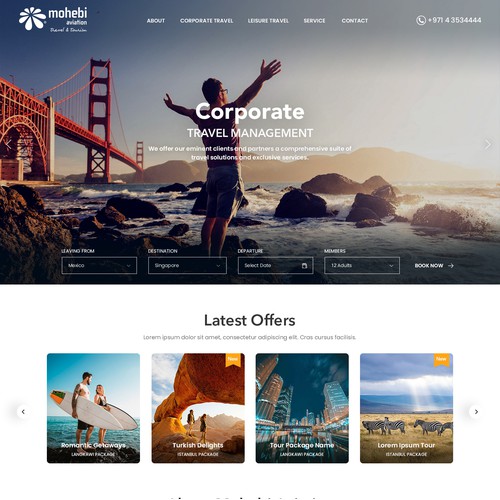 Interactive website design for a Travel Agency.