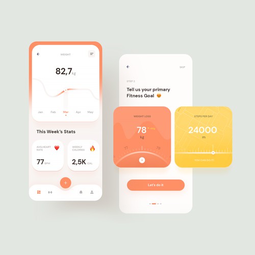 Fitness app design 