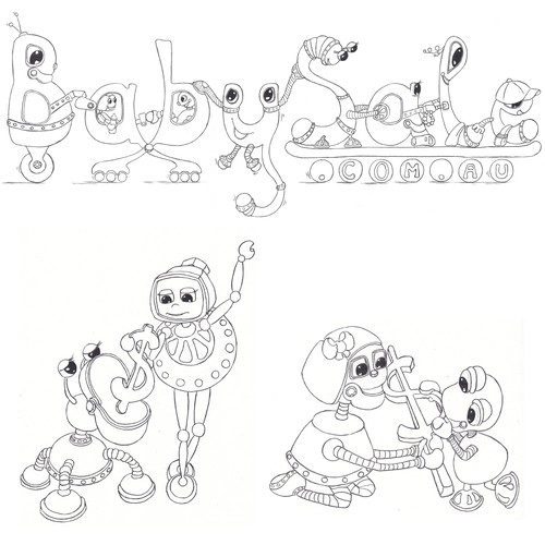 We Need ROBOTS!!! Fun Logo for Baby Goods Site