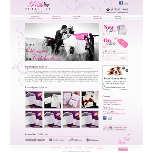 THE PINK BUTTERFLY PRESS needs a Home Page Website