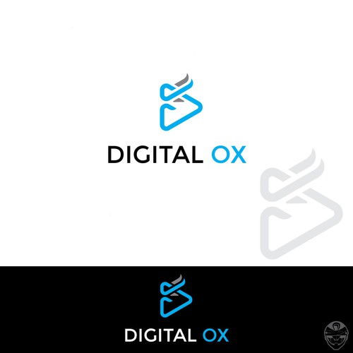 clean and simple ox logo for Digital Ox