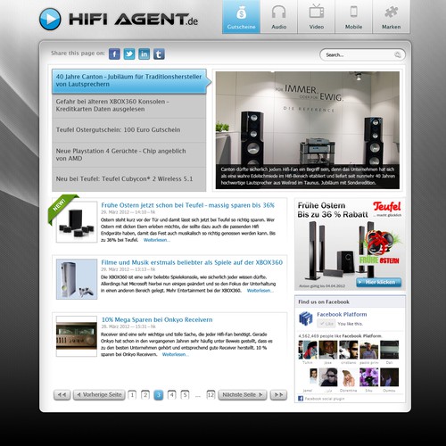 Website re-design for Hifi-Agent (audio/video news) 