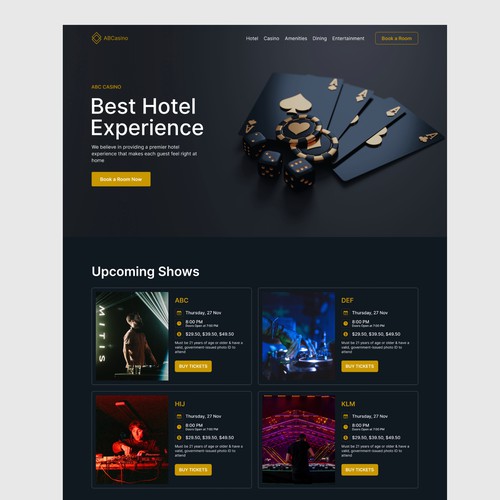 Casino and Hotel Website