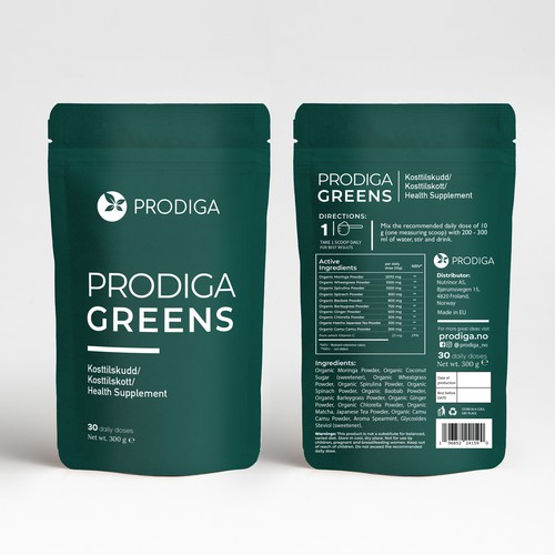 Pouch design for Green Supplement