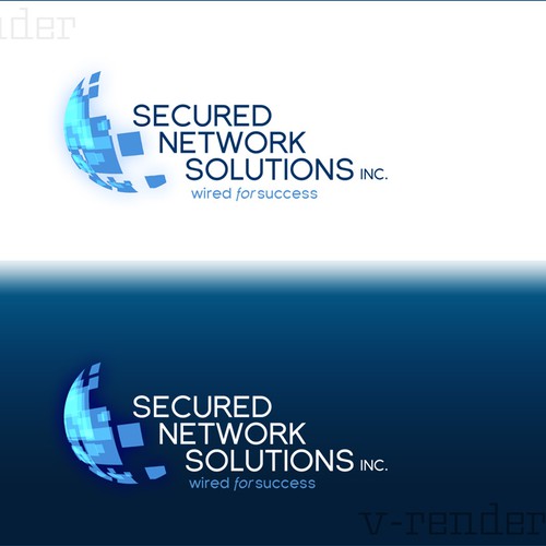 modern logo for secured network solutions