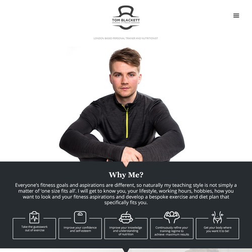 Redesign for a fitness website