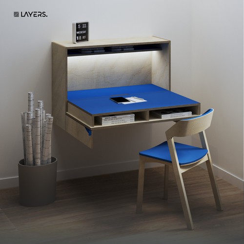 wall mounted desk design