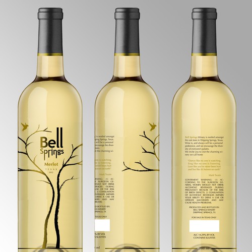 New product label wanted for Bell Springs Winery