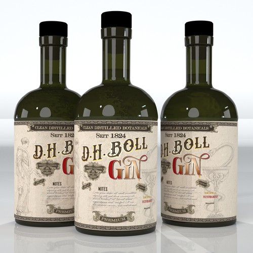 Gin label design