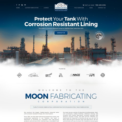 Industrial website design for moon Manufacturer