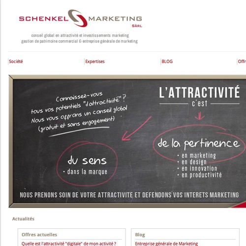 Bandeau de site internet pour société de services active dans le conseil en attractivité marketing