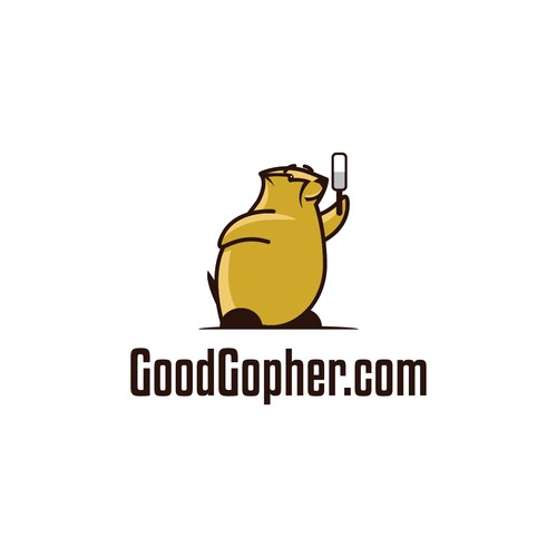 Create a friendly Gopher mascot for a breakthrough new search engine.