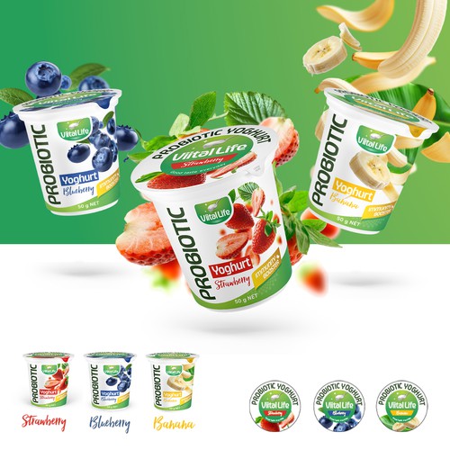 Food Packaging Probiotic Yoghurt