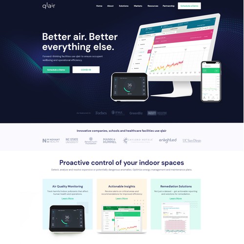 Website for Air Quality Startup