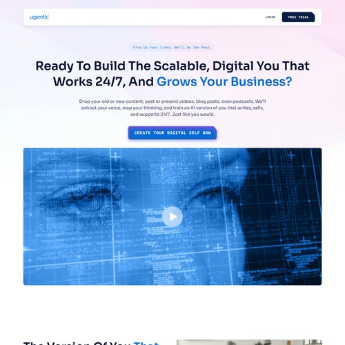 Design the landing page for our new "Digital You" Product