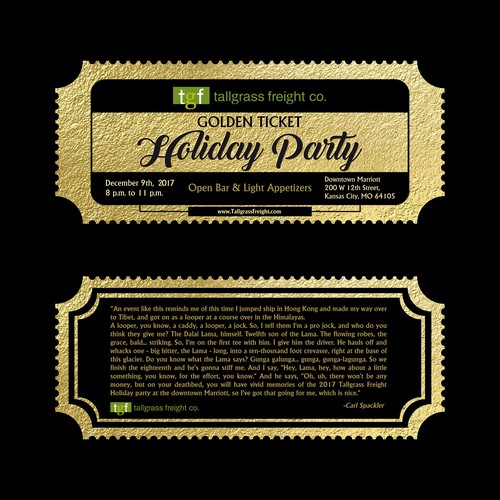 Golden Ticket Holiday Party