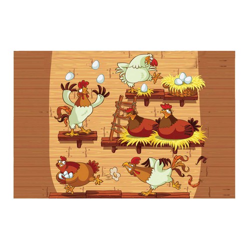 Design fun and engaging baby placemats with animal scenes