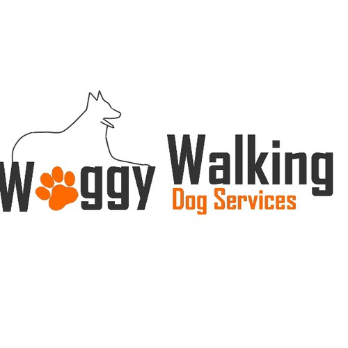 Create a fun modern logo for a local dog walking business