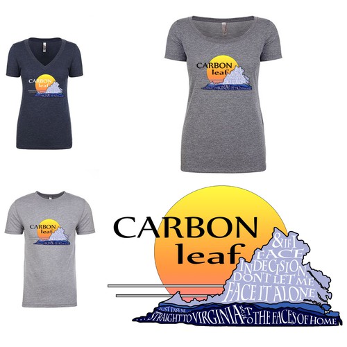 Design a "Virginia" T-SHIRT GRAPHIC for indie folk/rock band Carbon Leaf