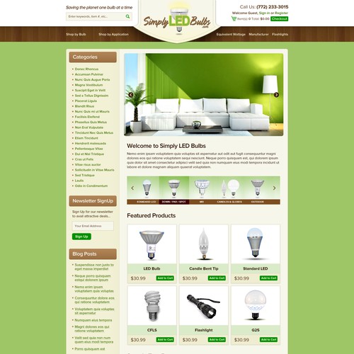 Homepage Design for Ecommerce Business - LED Bulb Seller