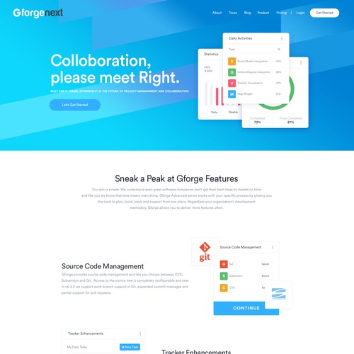 Website Concept for Team Collaboration Software