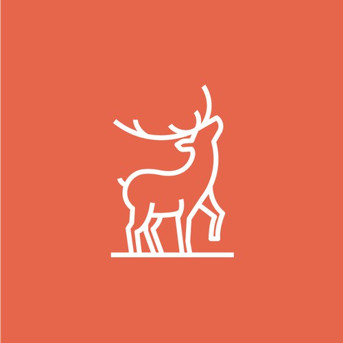 Deer logo with line style